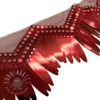 Tiul koronkowy Burlesque zigzag bordeaux