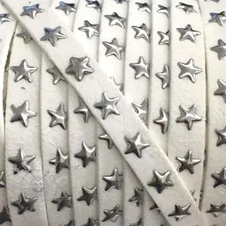 Zamszowy sznur Gwiazdy white