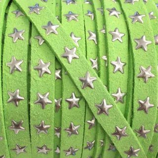 Zamszowy sznur Gwiazdy lime