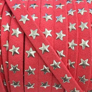 Zamszowy sznur Stars coral