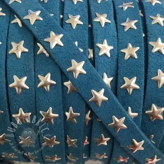 Zamszowy sznur Stars aqua