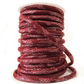 Zamszowy sznur Glitter red