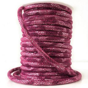 Zamszowy sznur Glitter fuchsia