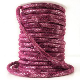 Zamszowy sznur Glitter fuchsia