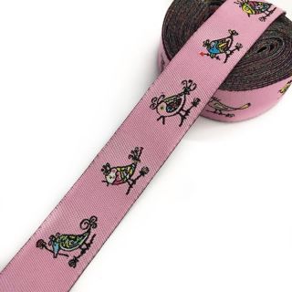 Wstążka Ptaki pink