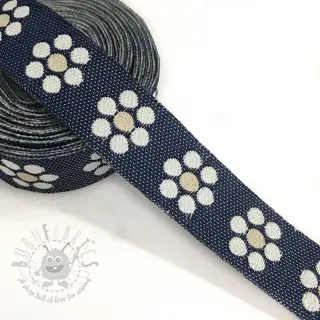 Wstążka Jeans kwiaty beige