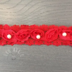 Tiul koronkowy red