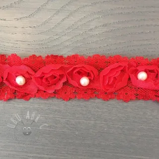 Tiul koronkowy red