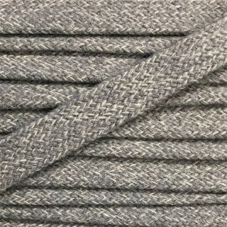 Bawełniany sznur płaski 13 mm melange light grey