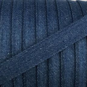 Bavlnená šnúra plochá 15 mm Denim blue