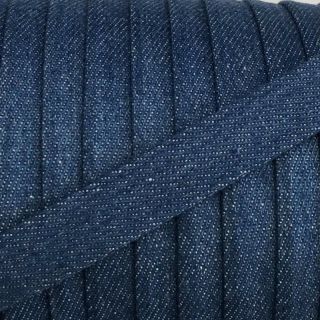 Bavlnená šnúra plochá 15 mm Denim blue