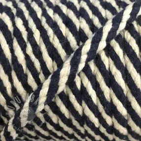 Bawełniany sznur 5 mm dark blue ecru