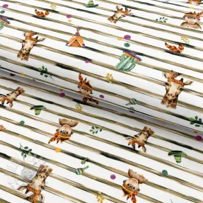 Jersey Snoozy fabrics Indian zoo digital print II gatunek