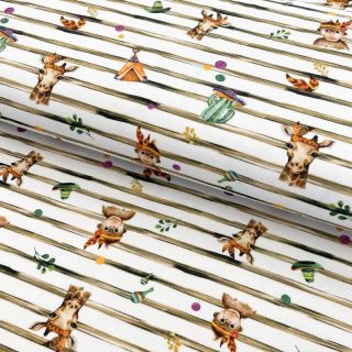 Jersey Snoozy fabrics Indian zoo digital print II gatunek
