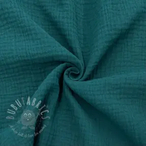Muślin double gauze dark cyan ORGANIC