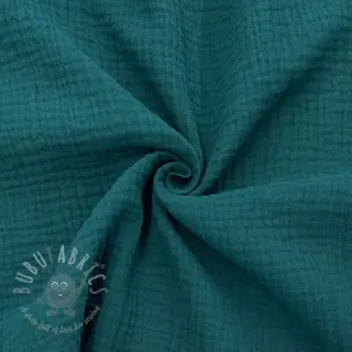 Muślin double gauze dark cyan ORGANIC