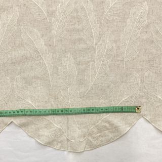 Wiskoza z lnem natural Leaves border
