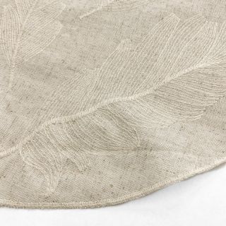 Wiskoza z lnem natural Leaves border