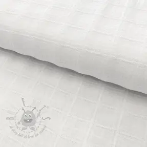 Bawełniana tkanina EMBROIDERY DOBBY Square white