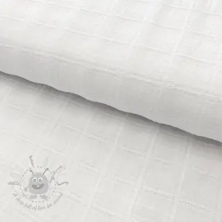 Bawełniana tkanina EMBROIDERY DOBBY Square white