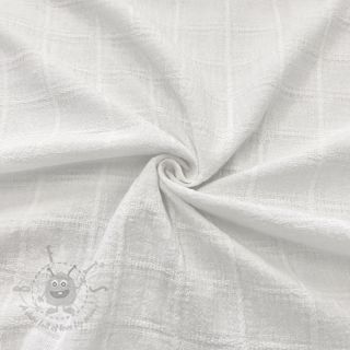 Bawełniana tkanina EMBROIDERY DOBBY Square white