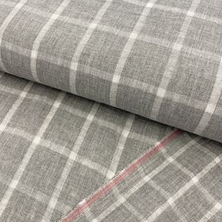Muślina podwójna Double sided Checks light grey melange