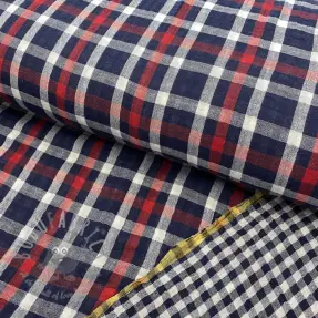 Muślin double gauze Double sided Checks navy