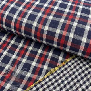 Muślin double gauze Double sided Checks navy