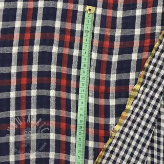 Muślin double gauze Double sided Checks navy