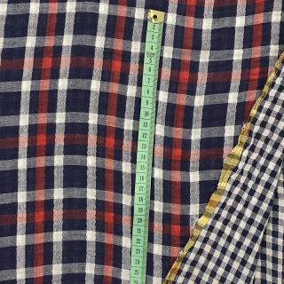 Muślina podwójna Double sided Checks navy