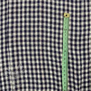 Muślin double gauze Double sided Checks navy
