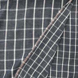 Muślina podwójna Double sided Checks navy melange