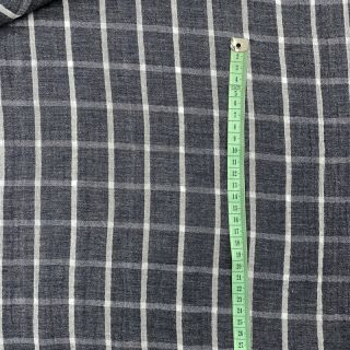 Muślina podwójna Double sided Checks navy melange