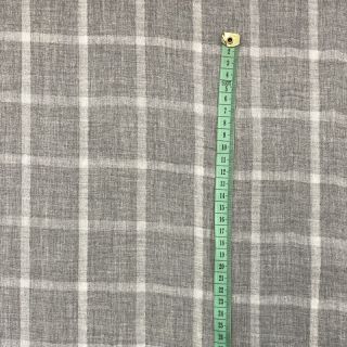 Muślina podwójna Double sided Checks light grey melange
