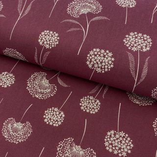 Tkanina dekoracyjna Linenlook Elegant dandelion bordeaux