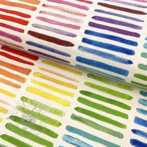 Tkanina dekoracyjna premium Colorful rainbow stripe