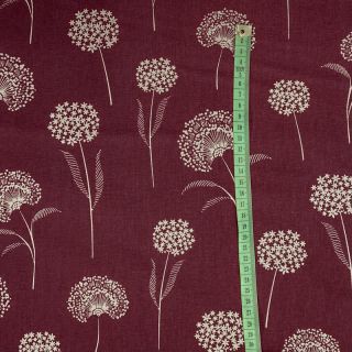Tkanina dekoracyjna Linenlook Elegant dandelion bordeaux