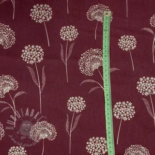 Tkanina dekoracyjna Linenlook Elegant dandelion bordeaux