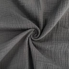 Dvojitá gázovina/mušelín dark grey ORGANIC