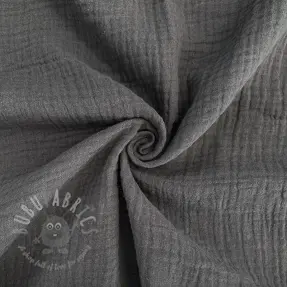 Muślin double gauze dark grey ORGANIC