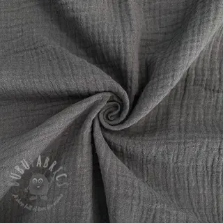Muślin double gauze dark grey ORGANIC