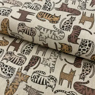 Tkanina dekoracyjna Linenlook Cat wildlife art
