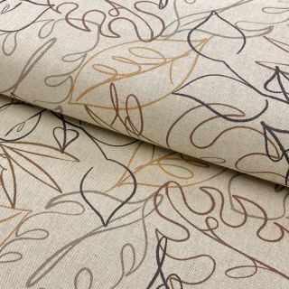Tkanina dekoracyjna Linenlook Leaf line art