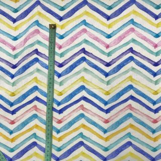 Tkanina dekoracyjna Watercolour happy zigzag digital print