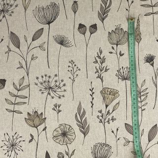 Tkanina dekoracyjna Linenlook Handdrawn flowers