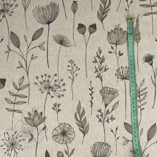 Tkanina dekoracyjna Linenlook Handdrawn flowers