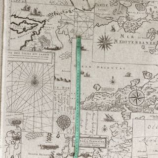 Tkanina dekoracyjna Linenlook Map mediterranean sea