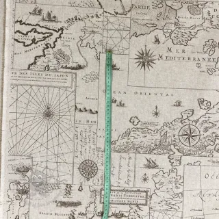 Tkanina dekoracyjna Linenlook Map mediterranean sea
