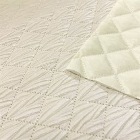 Pikowana tkanina Velour STEPPED ecru
