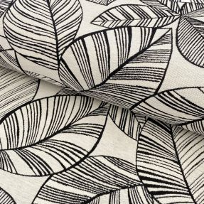 Tkanina dekoracyjna jacquard Malia blanc noir